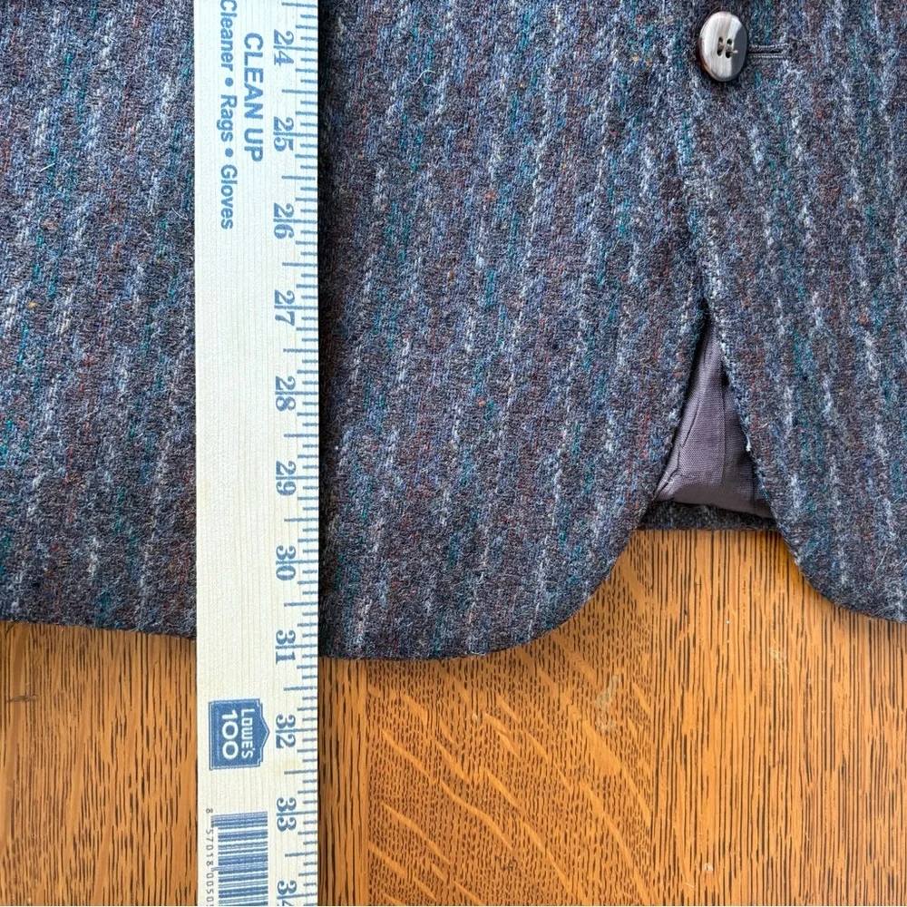 Vintage Men’s Blazer Brown Blue Striped Jacket Tweed Medium/Large Raffinati
